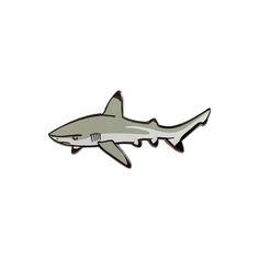 a cartoon shark sticker on a white background