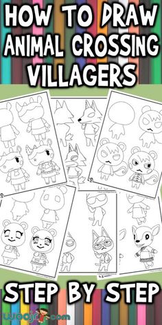 how to draw animal crossing villagers step by step with pictures and instructions for children