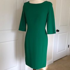 Brand New Back Zipper Green Mini Length Office Dresses, Spring Shift Dress For Office, Green A-line Dress For Office, Spring Office Shift Dress, Green Office Dress For Spring, Green Spring Dress For Office, Green Midi Dress For Office, Green Lined Dresses For Work, Green Dress With Flattering Silhouette