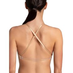 Slip on our best-selling Clear Back Bra for seamless support under active wear. Features a detachable, clear back strap that will avoid outfit clashing under leotards and costumes. Made of a nylon and spandex blend that is soft and moisture-wicking. The anatomical contouring adds shape and creates a smooth profile under layers. Available in adult sizes only. Elegant Bra With Transparent Straps, Strappy Stretch Bra With Built-in Support, Seamless High-stretch Nylon Bra, High Stretch Seamless Nylon Bra, High Stretch Nylon Seamless Bra, Fitted Full Coverage Bra With Straps, Seamless Fitted Bra With Strappy Back, Fitted Nylon Bra With Mesh Back, Fitted Straps With Built-in Bra