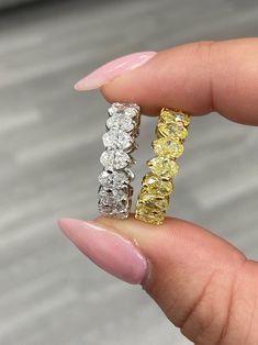 Fancy Yellow Oval Diamond Eternity Band Engagement Rings 4 Carat, Yellow Diamond Jewelry, Diamond Jewlery, Pink Diamond Jewelry, Yellow Diamonds Engagement, Yellow Diamond Engagement Ring, Diamond Wedding Jewelry, Purple Diamond, Diamond Eternity Band