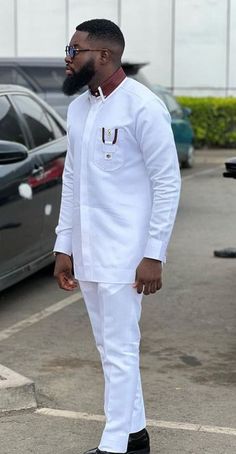 Men Kaftan Suit, Men's African Clothing, Men's African Wear, Men's Wedding Suit, African Men Dashiki, African Traditional Wear for Men, DHL - Etsy Ghana White Kaftan Designs For Men, Male Kaftan Styles, Traditional Wear For Men, Kaftan Suit, Agbada Designs For Men, Male Styles, Pocket Design Fashion, Men African Wear, Agbada Design