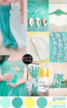 a collage of photos with different colors and themes for the bride's wedding