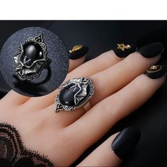 Cabochon Bat Ring Adjustable Don’t Forget To Bundle And Save On Your Order And Shipping! New In Original Packaging Imported Size:Adjustable Material: Alloy Metal And Enamel Black Sterling Silver Punk Rings, Black Metal Rings For Halloween, Edgy Adjustable Silver Rings, Black Metal Punk Rings, Adjustable Black Punk Style Rings, Black Stainless Steel Rings For Halloween, Edgy Silver Metal Rings, Punk Style Adjustable Black Ring, Black Punk Metal Rings