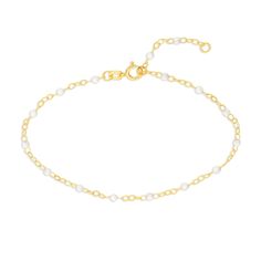 Bring attention to your style with this dainty beaded chain bracelet. 14K gold Small white enamel beads are stationed at regular intervals along the link chain 2.0mm width 6.5- to 7.5-inch adjustable chain; spring-ring clasp Beaded Chain Bracelet, Enamel Beads, 5 To 7, White Enamel, Beaded Chain, Spring Rings, Link Chain, Chain Bracelet, Mothers Day