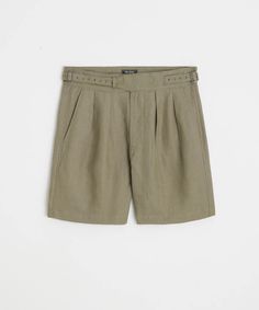 7" Irish Linen Gurkha Short in Faded Surplus Belted Linen Shorts For Summer, High-waisted Linen Shorts With Belt Loops, Classic High-waisted Shorts With Belt Loops, Classic High Waist Shorts With Belt Loops, Classic Summer Shorts With Belt Loops, Bermuda Shorts With Belt Loops For Summer, Classic Bermuda Shorts With Belt Loops, Classic Knee-length Shorts With Belt Loops, Sweatshorts Shorts