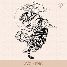 Japanese Tattoo Tiger, Floral Tiger Tattoo, Cute Tiger Tattoo, Tiger Japanese Tattoo, Japanese Tiger Tattoo Design, Japanese Tiger Art, Tiger Clipart, Tiger Png, Tattoo Svg