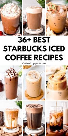 Craving a refreshing Starbucks Iced Coffee this summer? Check out my ultimate collection of over 36 Starbucks iced coffee copycat recipes! From the classic Iced Mocha latte and the popular Iced Pumpkin Spice Latte to my brand new Iced Caramel Macchiato. I've unlocked the secrets to making your favorite Starbucks Iced coffee drinks at home! You’ll want to try them all! #beststarbucksicedcoffees #summerstarbucksdrinks Coffee Copycat Recipes, Iced Coffee Drinks At Home, Best Starbucks Iced Coffee, Starbucks Iced Coffee Drinks, Coffee Drinks At Home, Iced Pumpkin Spice Latte, Coffee Recipes Hot, Iced Caramel Macchiato