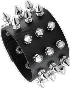 Punk Style Studded Bracelets For Festivals, Punk Studded Bracelets For Festivals, Trendy Metal Wristband For Concerts, Metal Studs Bracelet For Concerts, Metal Studded Bracelets For Concerts, Metal Stud Bracelets For Concerts, Metal Bracelets With Studs For Concerts, Punk Style Silver Wristband For Concerts, Punk Silver Wristband For Concerts