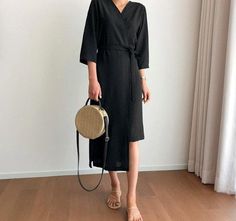 summer wrap dress - Kimono dress - summer dress - romantic wrap dress - plus size dress - Black dres Summer Black Wrap Midi Dress, Black Summer Wrap Dress, Black Wrap Midi Dress For Summer, Elegant Wrap Dress With Kimono Sleeves For Beach, Summer Wrap Dress, Kimono Style Dress, Long Dress Black, Dress Kimono, Kimono Style