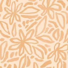 an orange and beige flower pattern on a white background