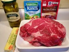 the raw meat is on the counter ready to be put into the freezer or oven