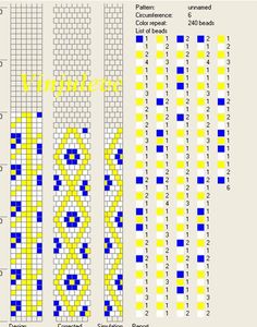 an image of different patterns and colors on the same page, with each pattern in blue and yellow