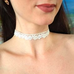 White Velvet Choker Necklace Make An Offer Or Bundle For Huge Discount Elegant White Choker For Summer, Elegant White Summer Choker, Delicate White Choker, Spring Gift White Choker, Handmade White Choker For Spring, Spring White Adjustable Choker, White Choker, Velvet Choker Necklaces, Double Necklace