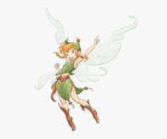 a cartoon fairy flying through the air