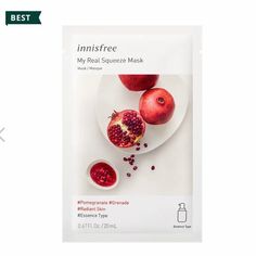 10 New Innisfree Face Masks Real Squeeze Masks Come In 3 Levels Of Hydration: Water Base: Light & Fresh Essence Base: Deeply Hydrating Cream Base: Intensely Nourishing Biodegradable Made From 100% Eucalyptus Fibers 15% Off 2 Items Or More Esthetic Business, Berry Water, Aloe Water, Fig Fruit, Citrus Aurantifolia, Lime Oil, Beauty Posters, Sheet Masks, Korean Skin