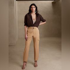 Quality Pants In A Beautiful Color Latte Cream Beige. Very Sharp Pants With Some Stretch. Please See Last Two Put For Added Details. New In Excellent Condition! Cargo Pants Outfit, Tan Pants, Cargo Pant, Style Mistakes, Slim Pants, Business Casual Outfits, Looks Style, Bottom Clothes, Look Chic