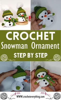 crochet snowman ornament step by step instructions for beginners to make