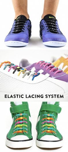 Never tie or untie your shoes again. An elastic lacing system to replace your shoelaces, they let you easily slip in and out of your sneakers while keeping them snug. Wall With Photos, Photo Cables, No Tie Shoelaces, Comfortable Running Shoes, Tie Shoelaces, Cheap Sunglasses, St Nick, Hanging Photos, Trending Products