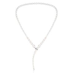 This 3-7mm Freshwater Snake Style Rice Pearl Necklace adds an elegant touch to any look. Crafted with genuine freshwater pearls, the necklace features a unique and sophisticated snake style design. Perfect for special occasions or everyday wear. Pearl size 3-7mm Material: 18k gold with freshwater pearls Note: Our jewelry is handmade. Naturally formed shapes of freshwater baroque pearls may vary. The actual product may be slightly different from the pictures shown. The jewelry box in the photo is Elegant Adjustable Snake Shape Necklace, Elegant Adjustable Snake Shape Necklaces, Elegant Adjustable Pearl Necklace With Sterling Silver Clasp, Adjustable Single Strand Pearl Necklace, Elegant Adjustable Single Strand Pearl Necklace, Formal Pearl Lariat Necklace, Elegant Lariat Pearl Necklace For Formal Occasions, Elegant Single Strand Pearl Lariat Necklace, Elegant Snake Shape Necklace For Gift