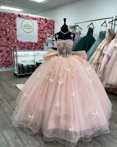 Butterfly Quince Dress, Butterfly Quinceanera Dress, Rose Gold Quinceanera Dresses, Gaun Abad Pertengahan