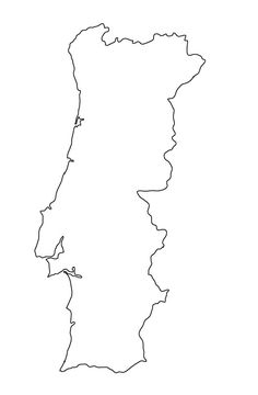 a black and white map of portugal