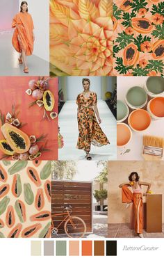 an orange and green color scheme for fashion