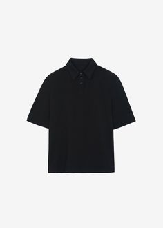 Rane Padded Shoulder Polo - Black top Paper Moon Men's Polo Shirt, Polo Ralph Lauren, Relaxed Fit, Collar, Mens Tops, How To Wear, Black, Color