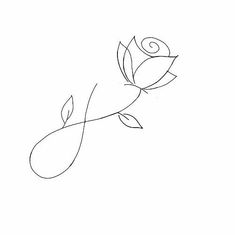 the outline of a single rose on a white background