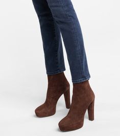 Saint Honore, Ankle Boots Brown, Aquazzura Shoes, Boots Platform, Platform Ankle Boots, Brown Ankle Boots, Goat Leather, Boots Brown, Together We Can