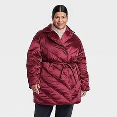 Trendy Fashion Women's Plus Size Puffer Jacket - Ava & Viv Berry Red 2X , Women's Coats, Jackets & Vests Plus Size Puffer Jacket, Plus Size Puffer, Winter Coat Short, Faux Fur Hooded Jacket, Winter Puffer Coat, Long Faux Fur Coat, Winter Puffer Jackets, Cozy Quilts, Black Puffer Jacket