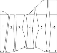 the front and back side of a sewing pattern, with measurements for each stitcher