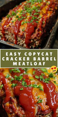 easy copycati crocker meatloaf with sauce and parsley on top