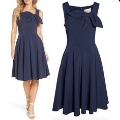 Brand New Without Tags And No Flaws. Approx Measurements: 17” Armpit To Armpit 14” Waist 38” Long From Shoulder To Hem Chic Navy A-line Dress, Elegant Navy Pleated Dress, Elegant Navy Spring Dresses, Elegant Navy Midi Dress For Spring, Navy Sleeveless Cocktail Dress, Navy A-line Spring Dress, Navy A-line Dress For Spring, Navy Pleated Summer Dress, Spring Navy A-line Dress