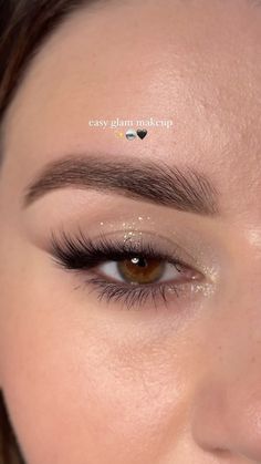 Easy Makeup For Hazel Eyes, Hoco Makeup For Hazel Eyes, Simple But Formal Makeup, Easy Makeup Prom, Homecoming Glam Makeup, Glitter Makeup Natural, Soft Makeup Look For Prom, Subtle Glitter Eyeshadow, Subtle Hoco Makeup