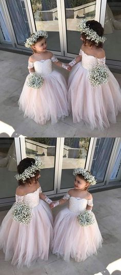 Adorable Flower Girl Dresses For Weddings , by PrettyLady on Zibbet Bridesmaid Dresses 2018, Long Sleeve Bridesmaid Dress, Toddler Flower Girls, Pink Flower Girl Dresses, Boda Mexicana, Quince Ideas, Toddler Flower Girl Dresses, Dresses 2022, Lace Ball Gowns