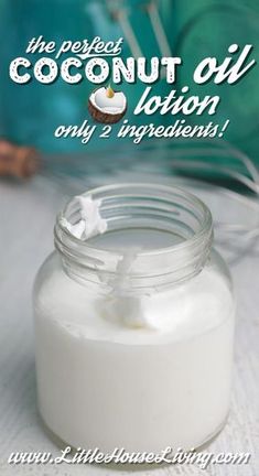 The easiest lotion you can make! Coconut Oil Lotion, just 2 ingredients and 5 minutes and you've got the silkiest lotion that you've ever felt. #homemadelotion #coconutoillotion #makeyourown #diylotion #coconutoilbodybutterutes. Whipped Coconut Oil Lotion, Coconut Oil Lotion Recipe, Whipped Coconut Oil, Coconut Lotion, Coconut Oil Lotion, Homemade Coconut Oil, Lotion Recipe, Oil Cleansing, Diy Lotion