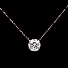 "Brand new designer style solitaire bezel pendant featuring 2.00 ct. brilliant round cut created diamond on solid 14k gold cable link chain necklace. This stylish chain locks securely with a round lock and is stamped 14KT. Finished in high polished finish that gives this chain a stunning shiny look that lasts for many years. Our created diamonds feature brighter D color , FL / VVS1 clarity and ideal cut making them visually indistinguishable from natural diamonds that cost thousands of dollars. Round Cut Cubic Zirconia Diamond Necklace With Bezel Setting, Rose Gold Round Cut Diamond Necklace With Bezel Setting, Yellow Gold Round Diamond Necklace With Smooth Bezel, Rose Gold Pendant Set, Rose Gold Bezel-set Solitaire Necklace For Anniversary, Luxury Bezel-set Solitaire Round Cut Necklace, Gold Pendant Set, Bezel Necklace, Rose Gold Pendant