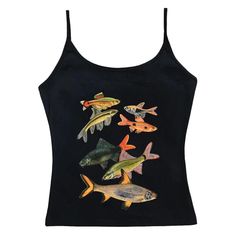 Fish Print Aesthetic Tank Top | Aesthetic Outfits - BOOGZEL – Boogzel Clothing Pastel Goth Style, Softgirl Outfits, Aesthetic Fish, E Girl Clothes, Hippie Tank Tops, Fish Prints, Coquette Outfits, Pink Oversized Sweater, Top Aesthetic