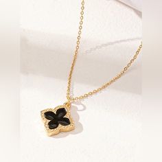 1 Pc Minimalist Acrylic Clover Delicate Pendant Necklace For Women Brand New Elegant Black Necklaces With Adjustable Chain, Black Dainty Metal Jewelry, Dainty Black Metal Jewelry, Elegant Black Necklace With Flower Pendant, Black Necklace With Delicate Chain For Everyday, Black Necklace With Delicate Chain For Party, Everyday Black Necklace With Delicate Chain, Black Delicate Chain Necklace For Party, Elegant Black Flower Pendant Jewelry