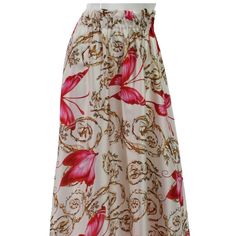 Beautiful Maxi Skirt Can Be Worn With Anything. You Can Dress It Up Or Down, Elegant Pink Floral Print Maxi Skirt, Elegant Pink Bottoms For Vacation, Pink Wide-leg Beach Skirt, Maxi Skirt, Pink Ladies, Womens Skirt, Skirt, Cream, Women Shopping