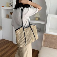 Brand Name: MR.YLLSShape: Casual ToteHandbags Type: Shoulder BagsTypes of bags: Shoulder HandbagsOrigin: CN(Origin)Main Material: StrawClosure Type: HaspHardness: SOFTStyle: CasualOccasion: VersatileGender: WOMENPattern Type: SolidNumber of Handles/Straps: TwoInterior: No PocketDecoration: Hollow OutItem Type: HandbagsColor: beige bag,black bag,purple bag,yellow bagbag 1: women's bag 2020bag 2: summer bag for women 2020bag 3: bags for women 2020bag 4: wicker woven rattan bagbag 5: handmade straw Plus Size Streetwear, Headwear Fashion, Rattan Handbags, Summer Beach Bag, Purple Bag, Beige Bag, Turban Headwrap, Straw Tote Bag, Rattan Bag