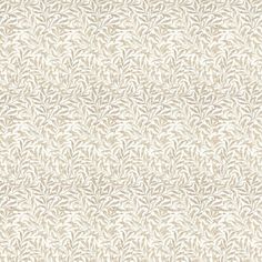 a beige and white wallpaper with leaves on it