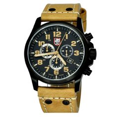 Luminox Atacama Field Chronograph Alarm 1945 Watch Luminox Watches, Brown Leather Strap Watch, Brown Watches, Brown Leather Watch, Field Watches, Citizen Eco, Field Day, Navy Seals, Brown Leather Strap