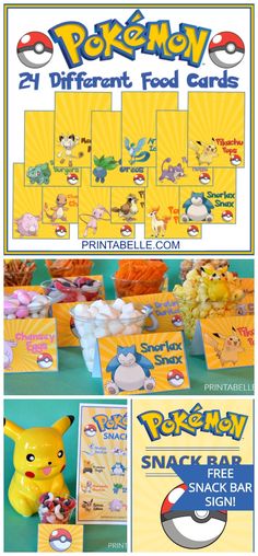 the pokemon birthday party is complete with free printables