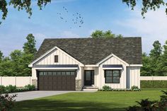 this is an artist's rendering of the front elevation of a home for sale