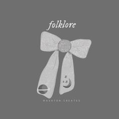 a white bow with the word folklore on it