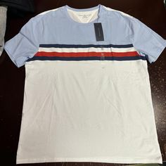 Tommy Hilfiger Men’s Striped Blue White Tshirt Xl Tommy Hilfiger Blue Summer T-shirt, Tommy Hilfiger Blue Short Sleeve Shirt, Tommy Hilfiger Blue Short Sleeve Tops, Tommy Hilfiger Blue Relaxed Fit Top, Tommy Hilfiger Cotton Crew Neck Shirt, Tommy Hilfiger Casual Crew Neck Tops, Casual Blue Tommy Hilfiger Tops, Tommy Hilfiger White Crew Neck Shirt, Tommy Hilfiger Crew Neck Shirt For Summer