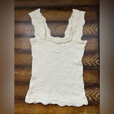 New Without Tags, Free People Cream Top. Has A Lot Of Stretch To It. Cream Cotton Crochet Top, Fitted Off White Cotton Top, Fitted Off-white Top For The Beach, Fitted Off-white Top For Beach, Fitted Off White Top For Beach, Cream Top, Cream Tops, Cream White, Free People Tops