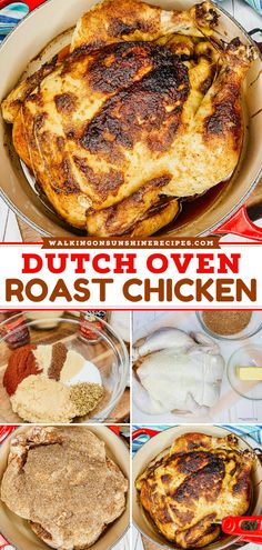 Out of easy Thanksgiving dinner ideas? This Dutch Oven Roast Chicken is perfectly seasoned with spices and brown sugar. Add this easy chicken recipe to your favorite dinner party ideas! Dutch Oven Roast, Oven Roast Chicken, Different Chicken Recipes, Easy Thanksgiving Dinner, Dutch Oven Chicken, Whole Chicken Recipes, Thanksgiving Dinner Recipes, Whole Roasted Chicken